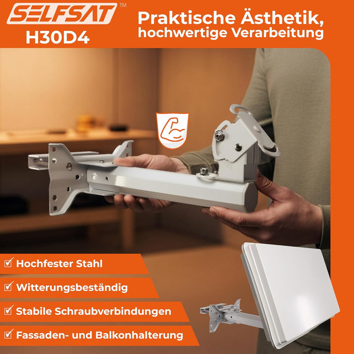 Selfsat H30D4 Flachantenne Quad LNB-Version Quad Single, Quad Single