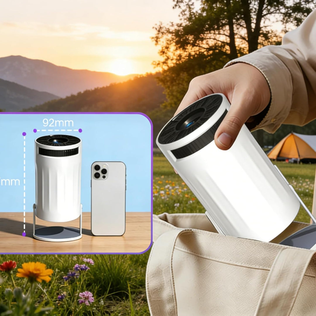 Mini Projektor 4k,Smart Mini Beamer mit WiFi 6 und Bluetooth 5.4 Auto Keystone 180° Drehbar,Projekto