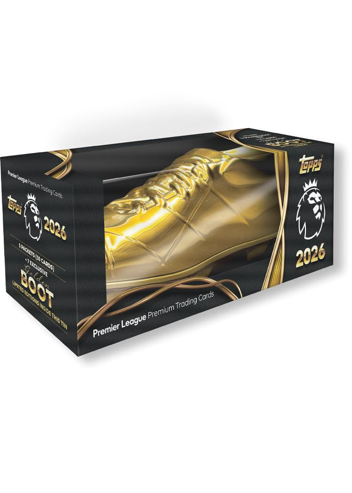 Topps Premier League 2026 - Debüt Edition - Golden Boot Tin - enthält 57 Karten, darunter 7 exklusiv