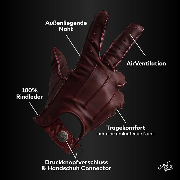 Motorradhandschuhe Easy Rider - Motorrad Handschuhe Herr - Echtleder - Handschuhe Herren Motorrad Le