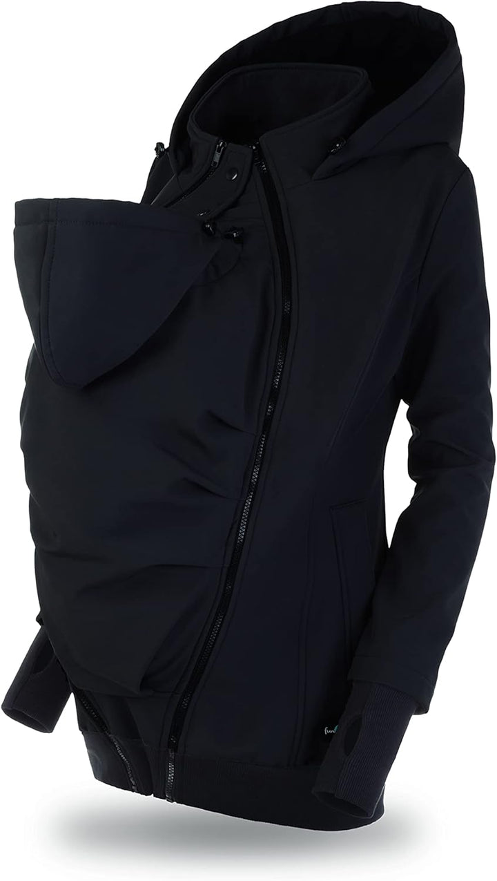 fun2bemum EVEREST 6in1 BACK/FRONT Softshell Jacke, Tragejacke, Babytragejacke,Schwangerschaftsjacke
