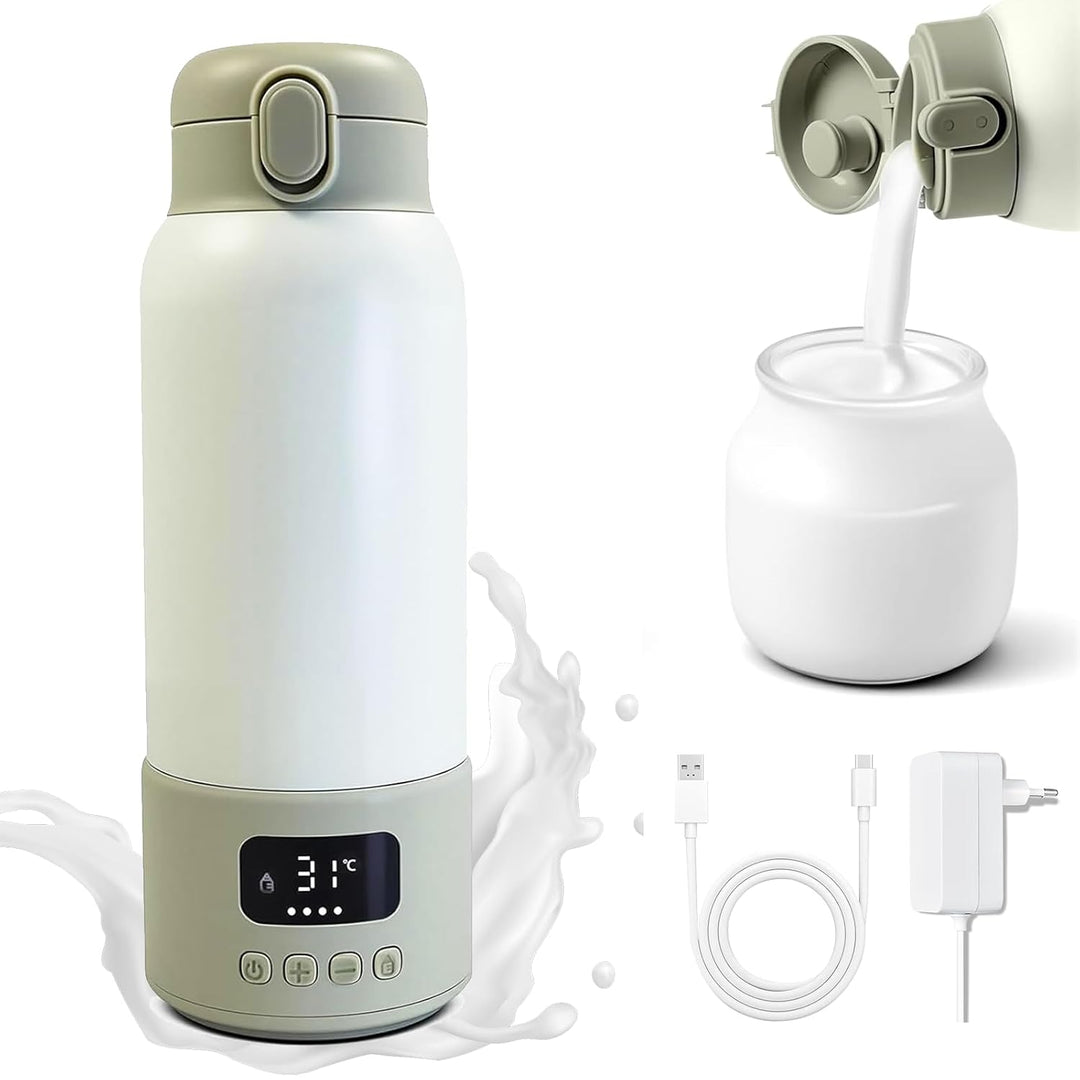 Tragbarer Flaschenwärmer - 500ml Flaschenwärmer Baby Unterwegs, 35~70 °C Schnell Aufheizen, 32-37 °C