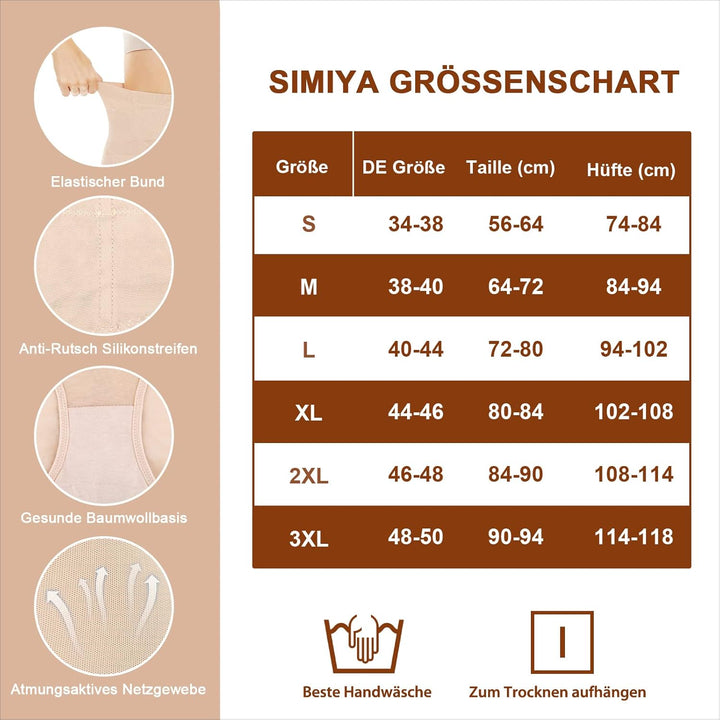 SIMIYA Damen Shapewear Bauchweg Unterhose Hoher Taille Miederhose Bauch Weg Unterwäsche Bauchkontrol
