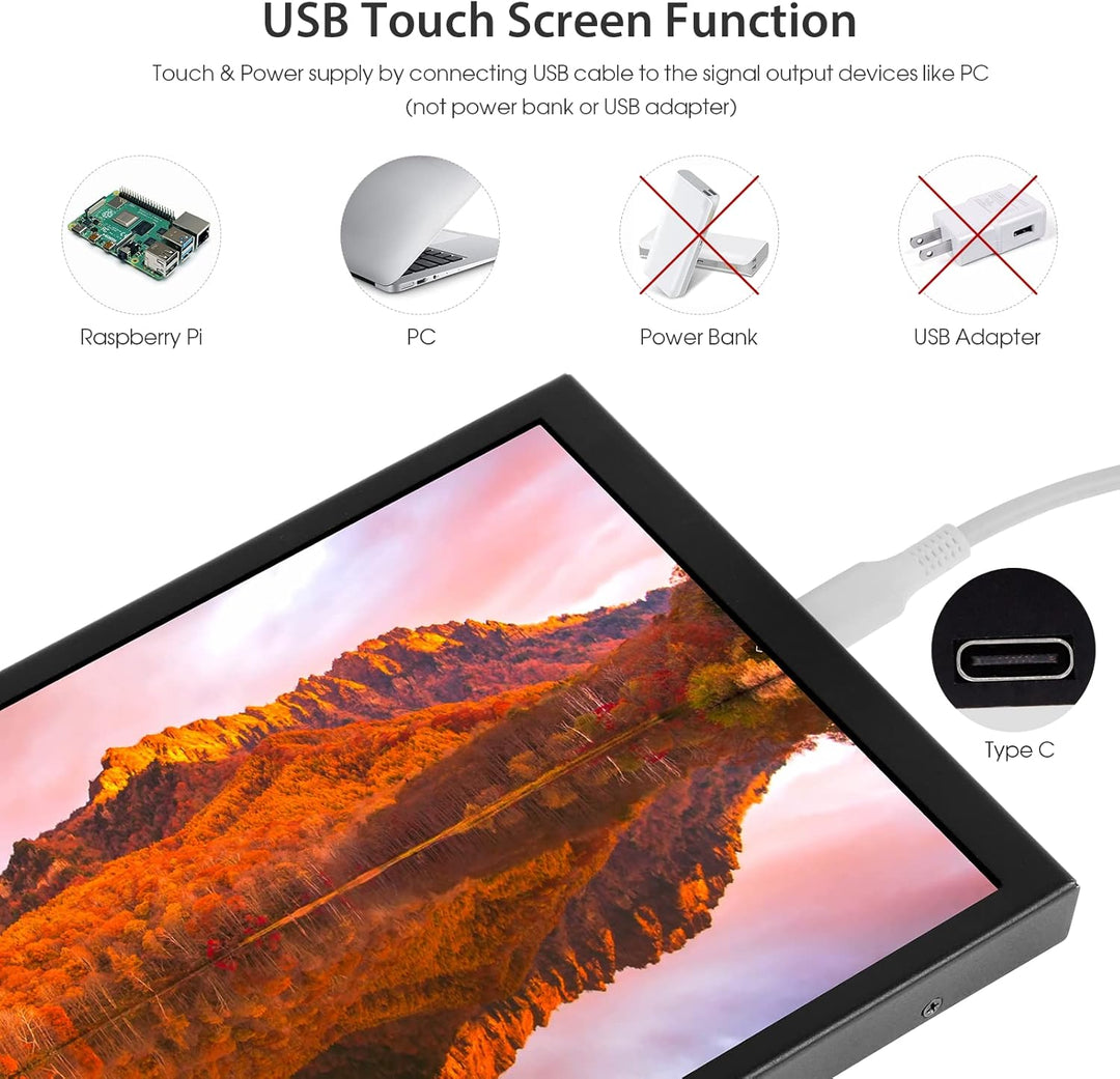 ELECROW Touchscreen Monitor, 8 Zoll Portable Monitor LCD 1280x800 Mini Monitor Kompatibel mit Laptop