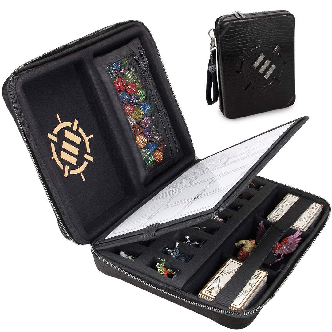ENHANCE RPG-Organizer-Tasche – DND-Ordner mit integriertem Zeichenblatthalter und löschbarem Anreiss