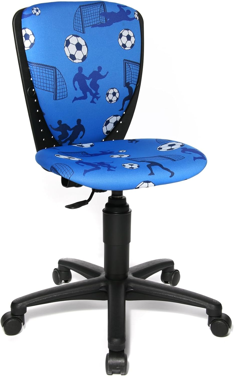 Topstar S'cool 3, Kinderdrehstuhl, Schreibtischstuhl für Kinder, Bezugsstoff blau, Motiv Fussball Mo