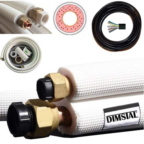 DIMSTAL 2x 4m 3/8"+5/8" Zoll Kupferleitungen Kältemittelleitungen für 24000 BTU Split Klimageräte, M