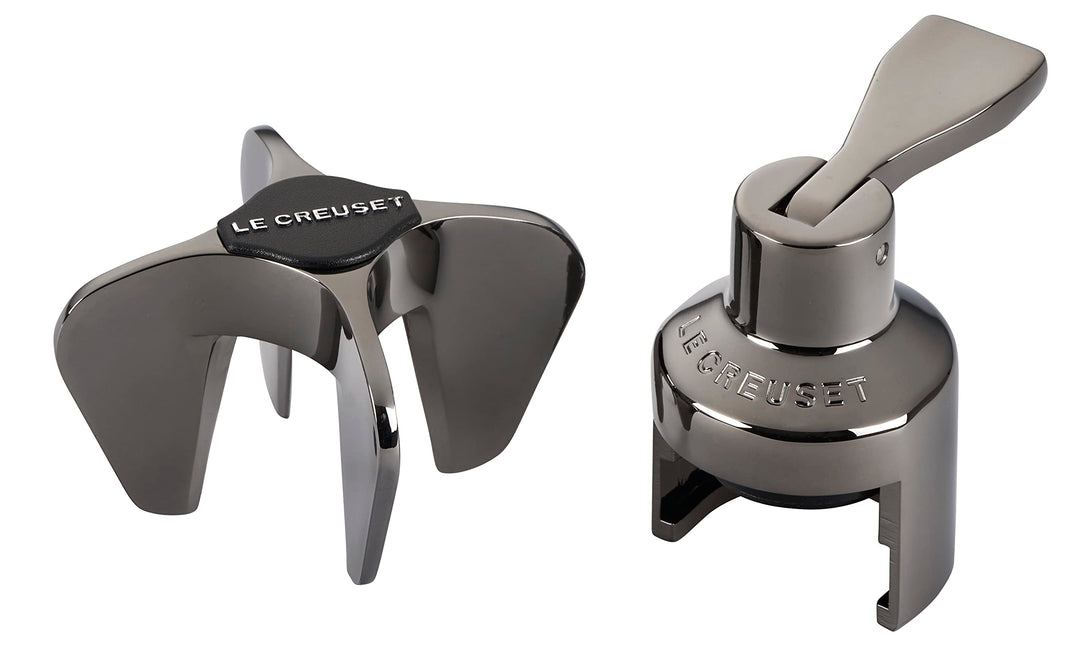 Le Creuset Sekt-Set (Champagner-Kronenversiegelung &amp; Champagnerstern), Black Nickel