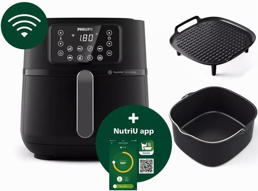 Ölfreie Fritteuse PHILIPS Connected Airfryer XXL HD9285/96 5000-Serie 7,2 l 6 Personen 16 Voreinstel