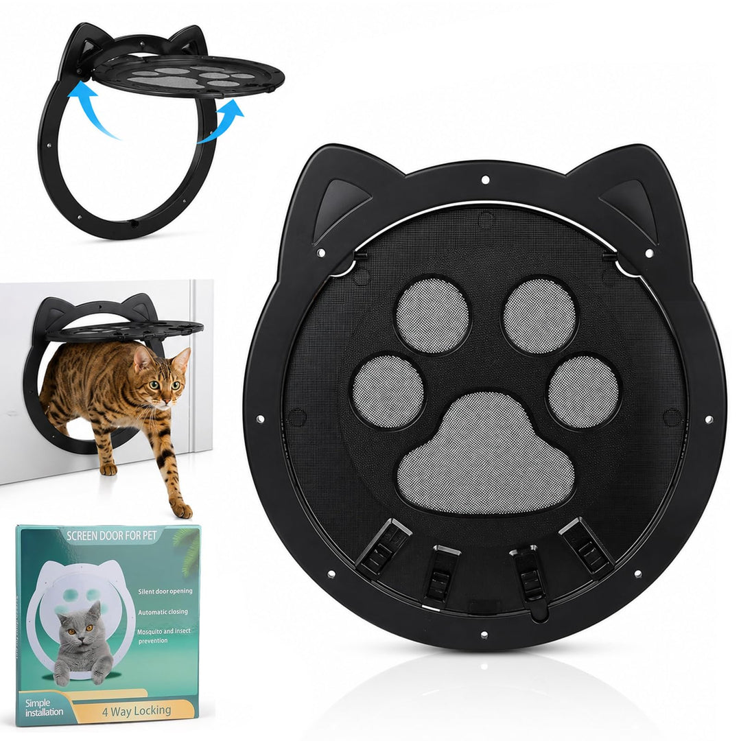 Katzenklappe für Fliegengitter 26 * 26.5cm Hundeklappe für Fliegengitter, Fliegengitter Tür mit Katz