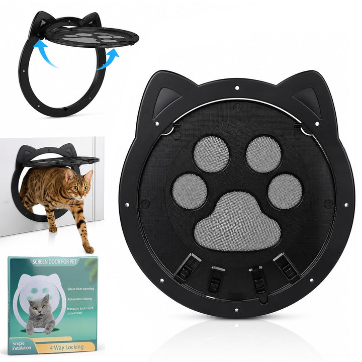 Katzenklappe für Fliegengitter 26 * 26.5cm Hundeklappe für Fliegengitter, Fliegengitter Tür mit Katz