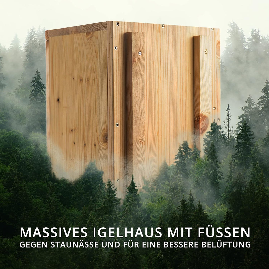 Igelhaus Neu imprägniert (IG4) Igelhotel Igelhütte Igelfutterhaus - Igelhaus mit Rattenklappe - mit