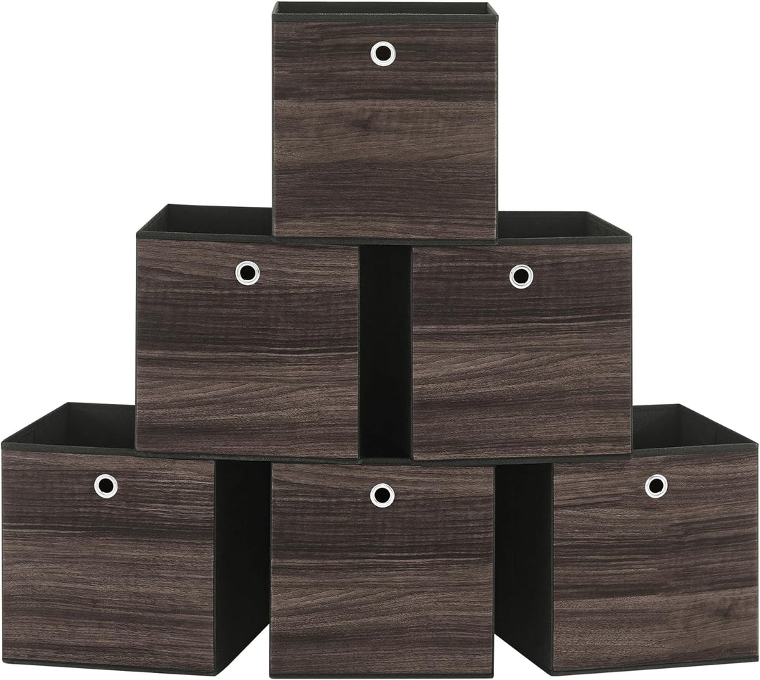 SONGMICS Aufbewahrungsbox, 6er Set, Ordnungsboxen, Vliesstoff, Faltbox, 30 x 30 x 30 cm, Stoffbox, f