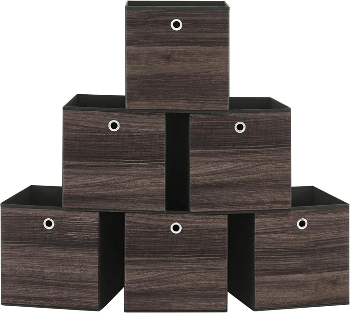 SONGMICS Aufbewahrungsbox, 6er Set, Ordnungsboxen, Vliesstoff, Faltbox, 30 x 30 x 30 cm, Stoffbox, f