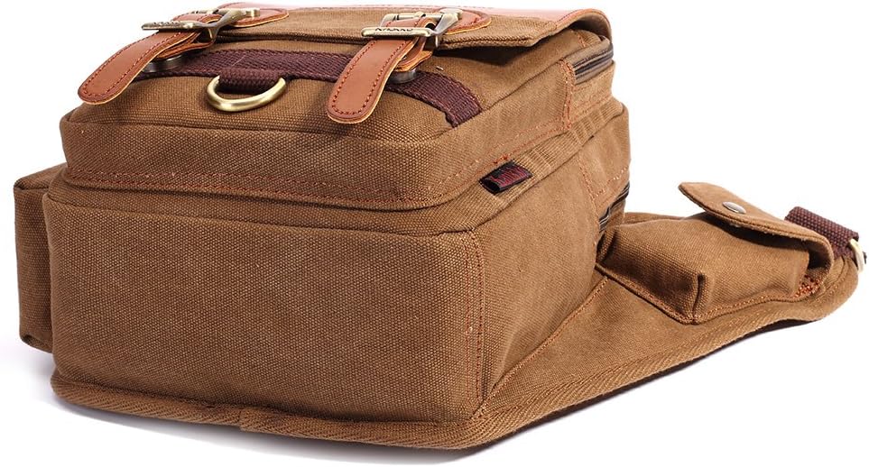 KAUKKO Canvas - Brusttasche für Damen und Herren - Umhängetasche 1-khaki, 1-khaki