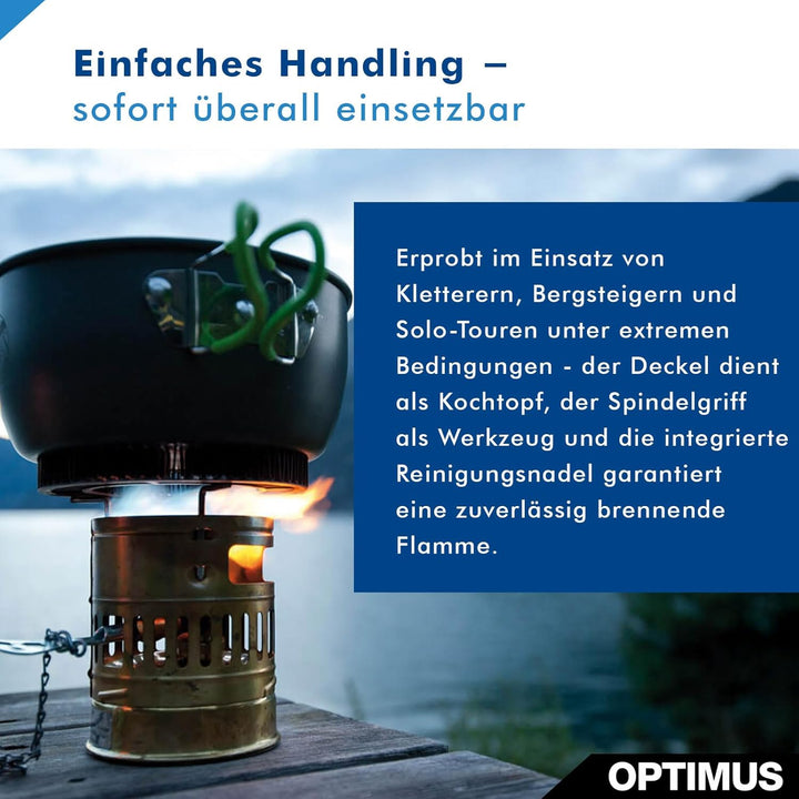 OPTIMUS Benzinkocher Svea 1400 W - Messing Benzinkocher mit Alu Kochtopf Benzinkocher Svea Einheitsg