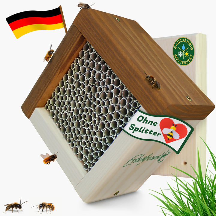 ERDENFREUND® Wildbienenhotel regenfeste Graspapier Nisthülsen 5-8 mm für mehrere Arten Insektenhotel