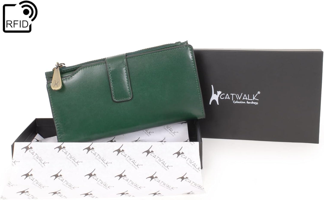 Catwalk Collection Handbags - Leder - Geldbörse/Damenbörse/Geldbeutel mit telefonfach - 20 Kreditkar