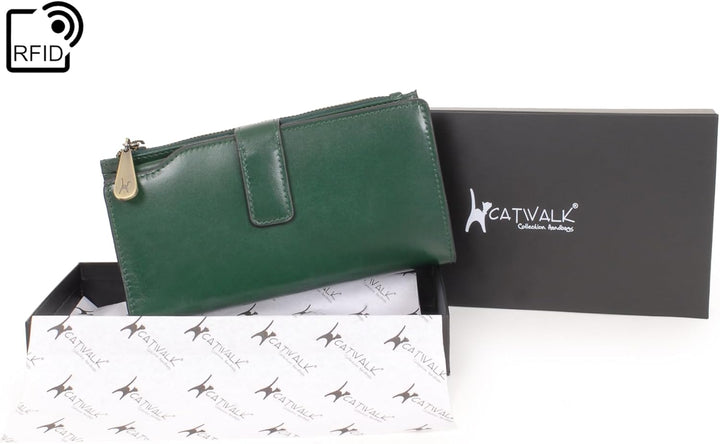 Catwalk Collection Handbags - Leder - Geldbörse/Damenbörse/Geldbeutel mit telefonfach - 20 Kreditkar