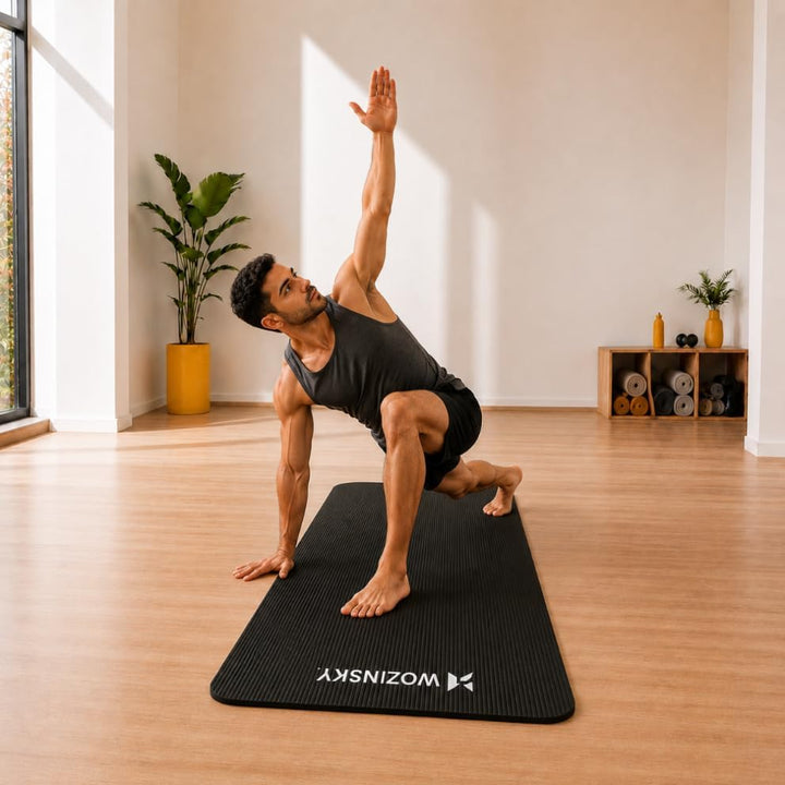 WOZINSKY Fitness-Yogamatte, Fitnessmatte, Gymnastikmatte, Pilates-Trainingsmatte, Sportmatte mit Tra
