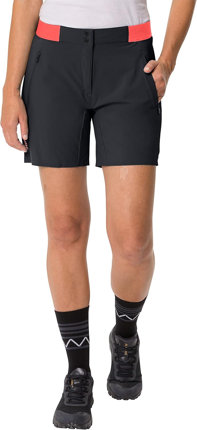 VAUDE Hosen Women's Scopi LW Shorts II 36 Black/Vibrant Coral, 36 Black/Vibrant Coral