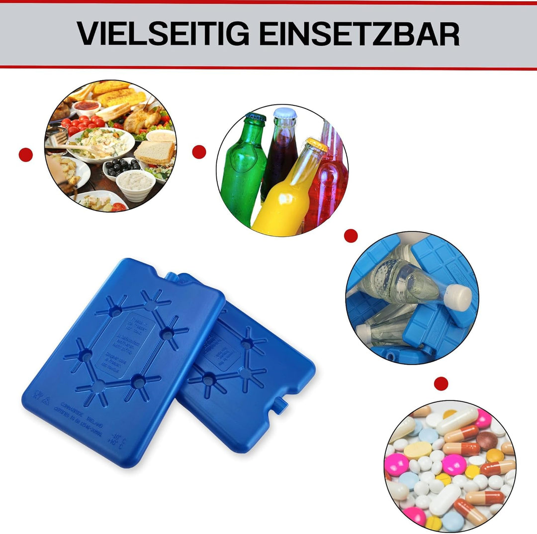 ToCi Set Kühlakku mit je 200 ml |Blaue Kühlelemente flach Kühlakkus für Kühltasche oder Kühlbox 16 S