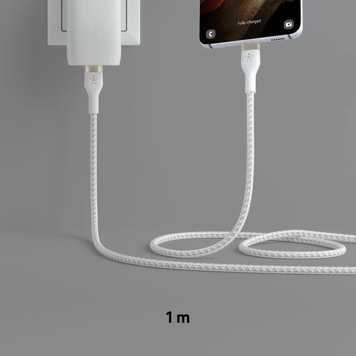 Belkin BoostCharge Pro Flex geflochtenes USB-C/USB-C-Ladekabel, USB-IF-zertifiziert zum Schnellladen