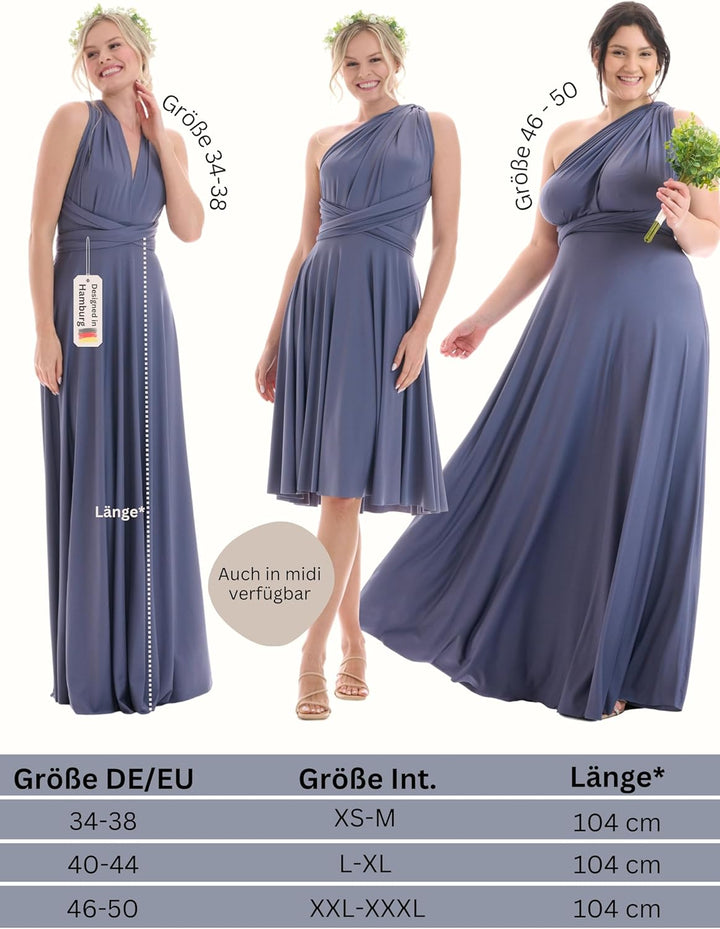Juvell Brautjungfernkleider lang - Infinity Dress Maxi - Abendkleider elegant-festlich - Multiway-Wi