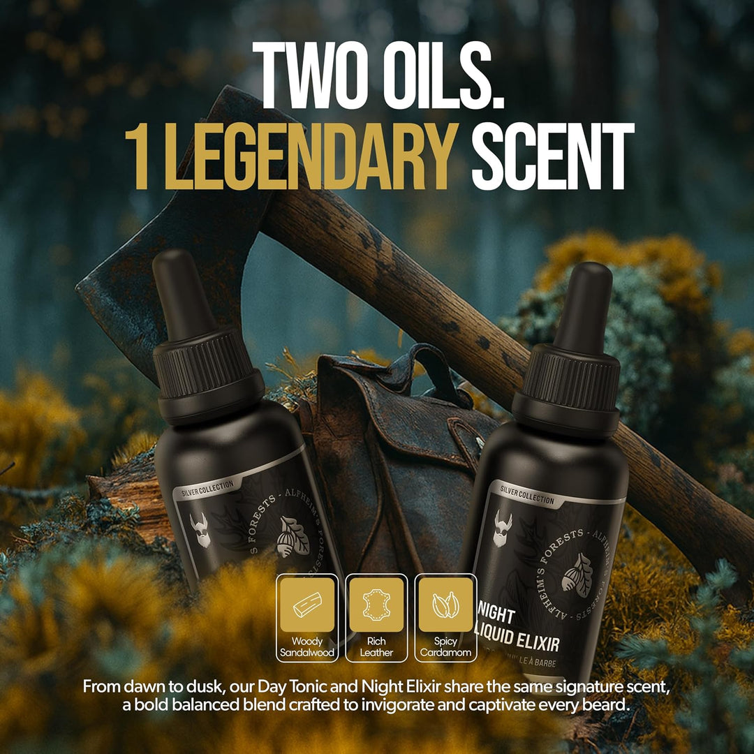 The Beard Struggle Bartöl Set Tag & Nacht – Bartpflege & Bartwuchsöl Bundle für Männer – Feuchtigkei