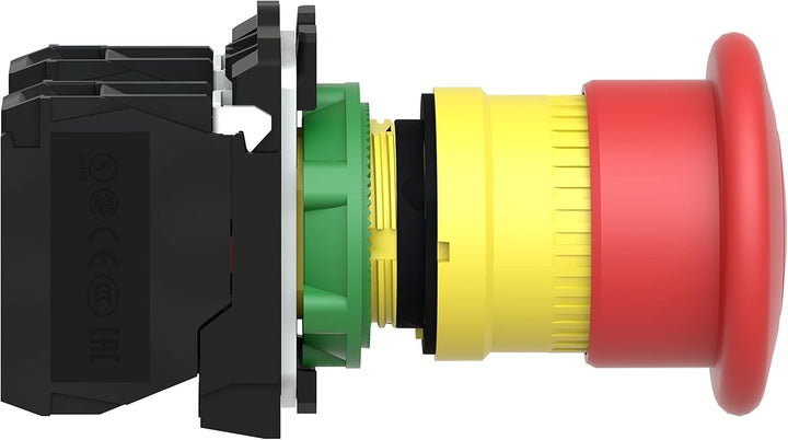 Schneider Electric - Harmony, Pilzdrucktaster NOT-AUS, rastend, Zugentriegelung, 1S+1Ö, XB5AT845 Kun