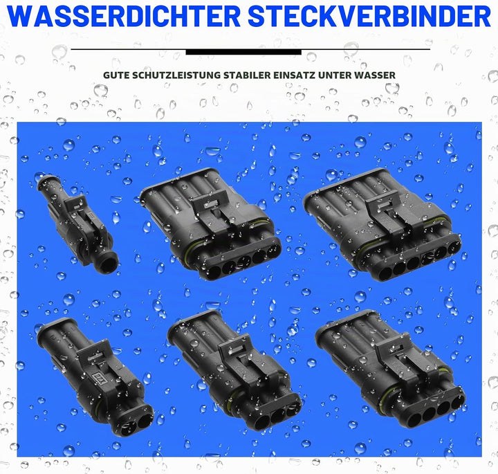 Faankiton 622Stk Auto Wasserdichter Steckverbinder, Kabel Schnellverbinder Stecker, Wasserdicht Schn