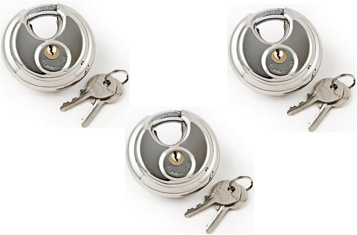 iapyx® gleichschliessendes schloss, 3 Stück, Ø 70mm Vorhängeschloss, rostfrei