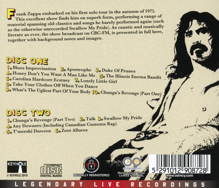 Live Vancouver 75, Audio-CD