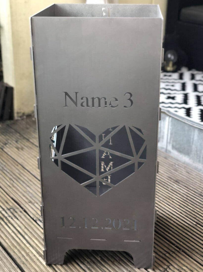 EXTRAVAGANT® Feuertonne, Feuerstelle, Feuerkorb, Feuersäule PERSONALISIERT für den Garten, Terrasse,