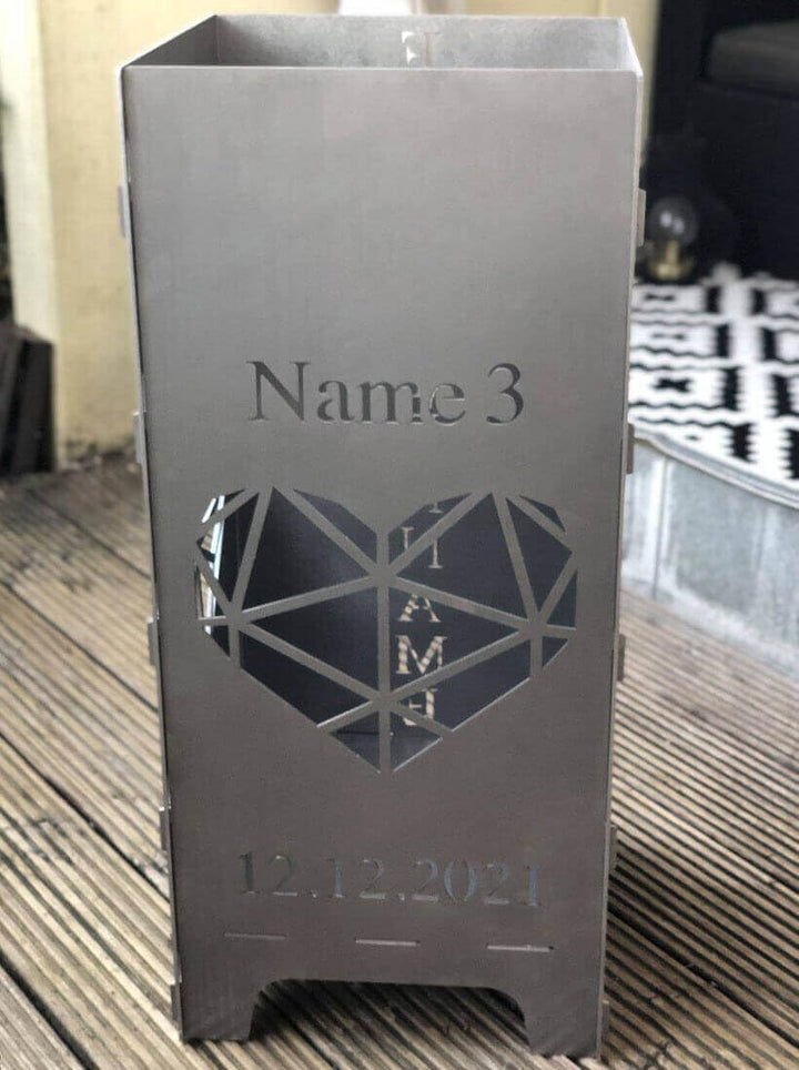 EXTRAVAGANT® Feuertonne, Feuerstelle, Feuerkorb, Feuersäule PERSONALISIERT für den Garten, Terrasse,