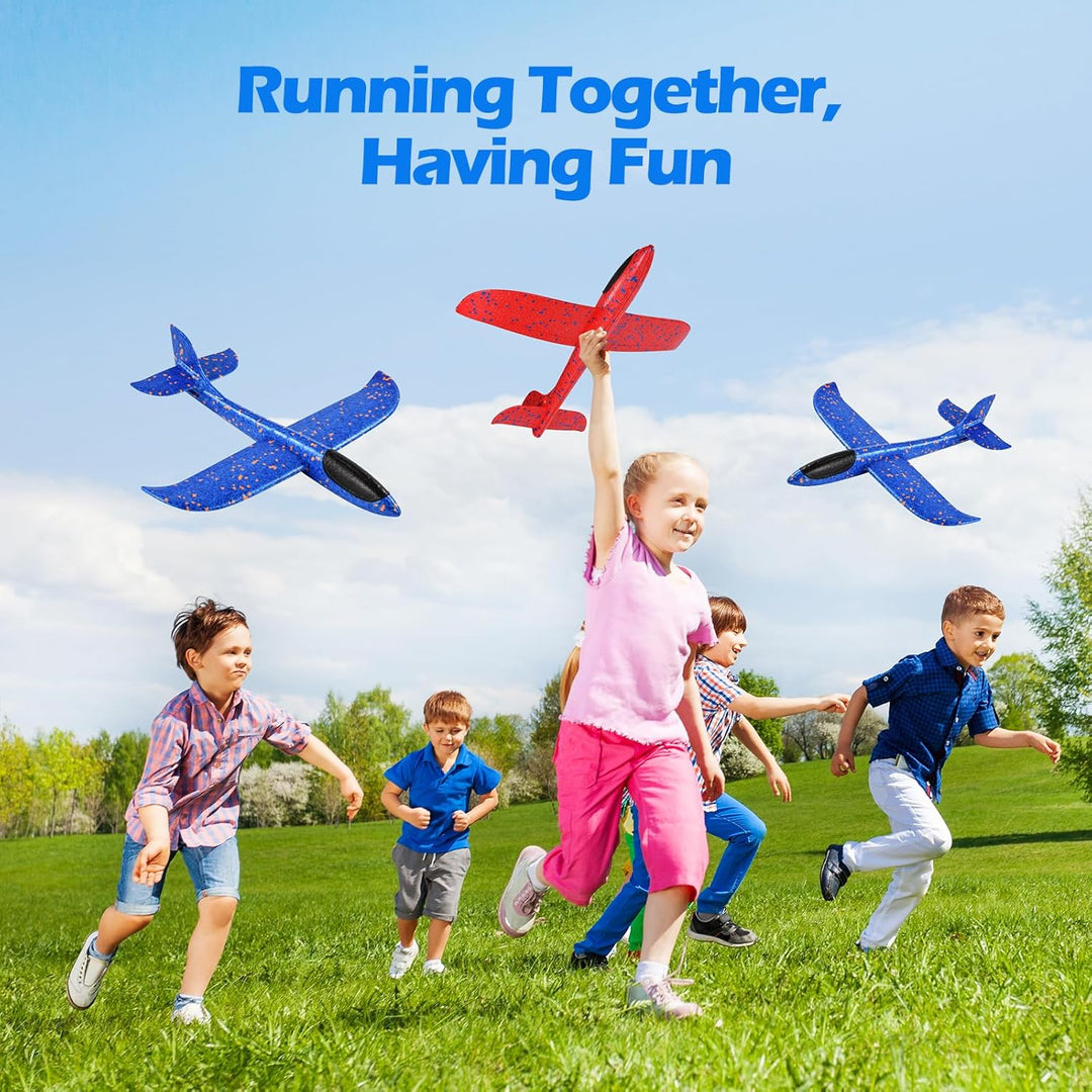 XXL 2 Stücke 44cm Styroporflieger Kinder,Flieger Styropor Flugzeug Styropor Kinder,Wurfgleiter Flieg