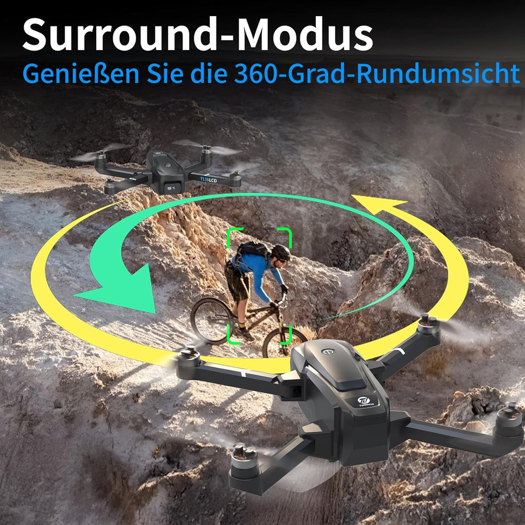 TL16LCD Drohne mit Kamera 4K, FPV Drohne mit LCD Fernbedienung für Anfänger Automatische Rückkehr Fo