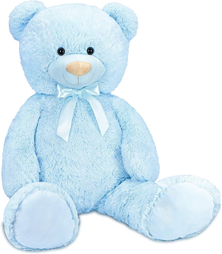 BRUBAKER XXL Teddybär 100 cm - Hellblau - Stofftier Plüschtier Kuscheltier Blau, Hellblau