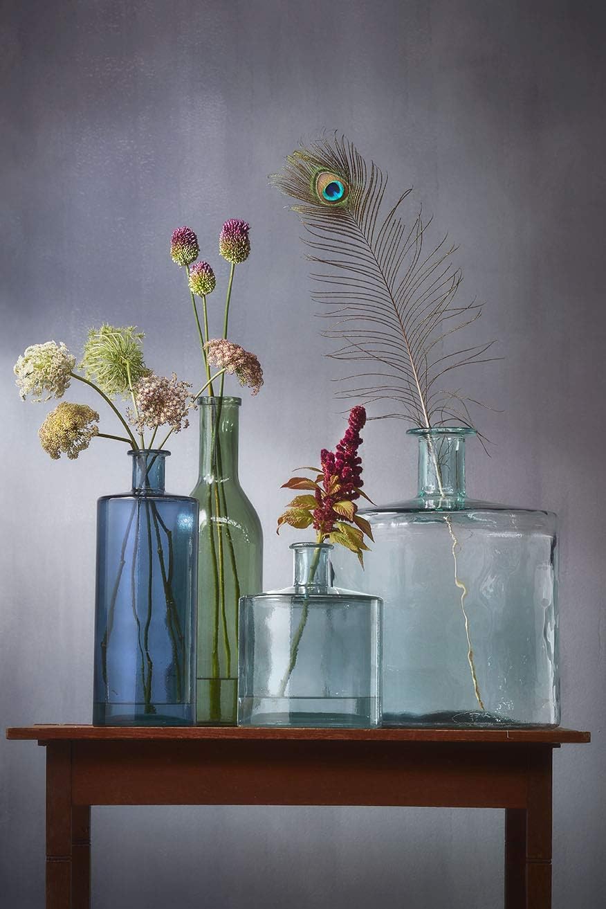 Mica Decorations Guan Glasflasche - H26 x Ø21 cm - Recyceltes Glas - Transparent H. 26 cm D. 21 cm,
