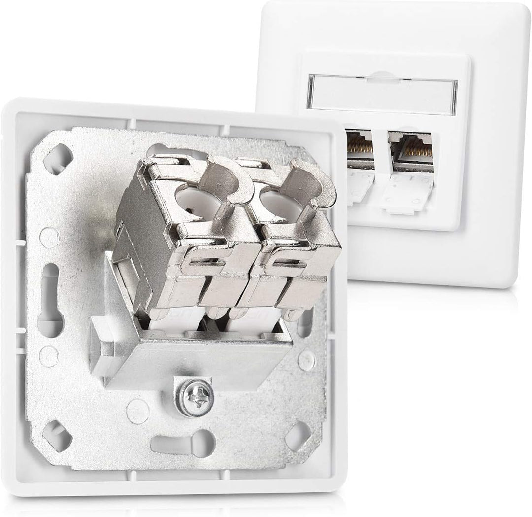 kwmobile 6X Keystone Modul für CAT 6A Kabel - 10 Gbit/s geschirmt Metall Gehäuse Schnappverschluss -