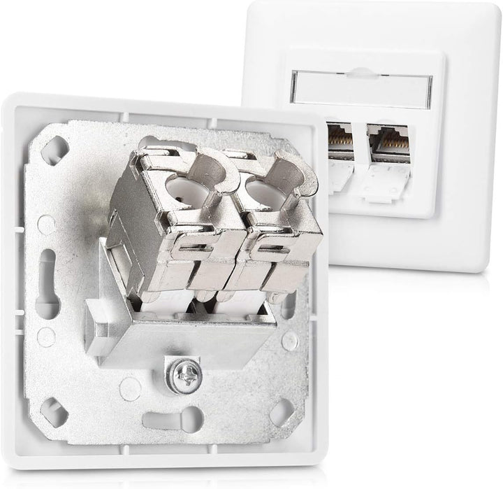 kwmobile 24x Keystone Modul für CAT 6A Kabel - 10 Gbit/s geschirmt Metall Gehäuse Schnappverschluss