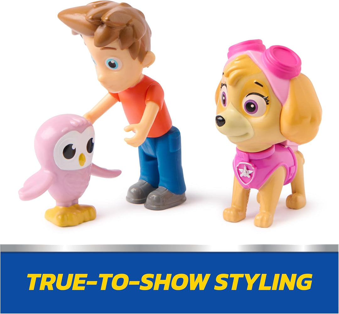 PAW Figurenpaket Patrol Skye und Alex Porter mit Lil Hootie Figur, Kinderspielzeug für Jungen und Mä