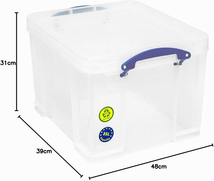 Really Useful Aufbewahrungsboxen 3er-Pack 35 l farblos 35 l 3er-Pack Single, 35 l 3er-Pack Single
