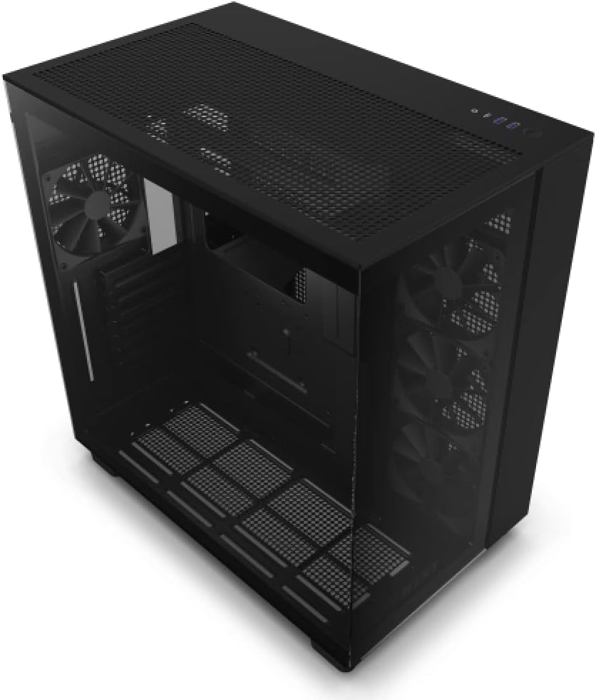 NZXT H9 Flow - CM-H91FB-01- Dual-Chamber ATX Mid-Tower PC-Gaming-Gehäuse - High-Airflow-perforiertes