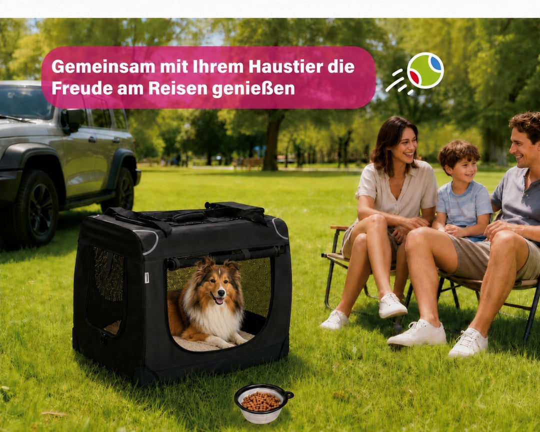 Zedelmaier Hundebox Faltbar Hundetransportbox, XL 81x58x56cm, robust Transportbox für Hund &amp; Katze G