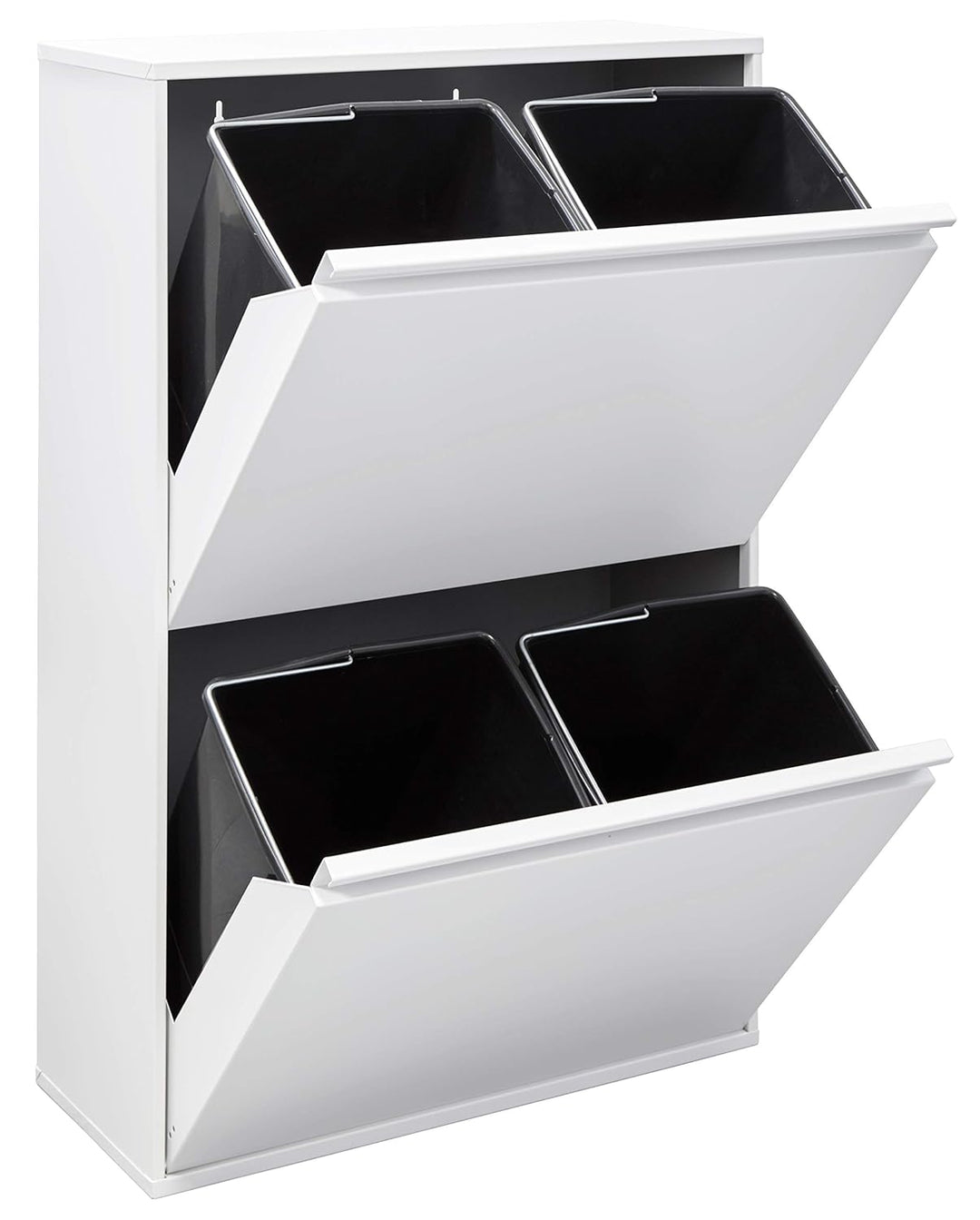 ARREGUI CR601-B Recycling Abfalleimer/Mülleimer aus Stahl, Mülltrennsystem mit 4 entnehmbaren Innene