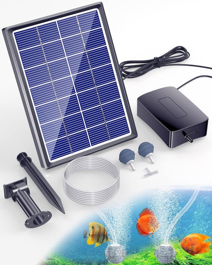 Biling Teichbelüfter Solar, 3.5W Solar Teichbelüfter mit 2200mAh Akku Solar Sauerstoffpumpe für Teic