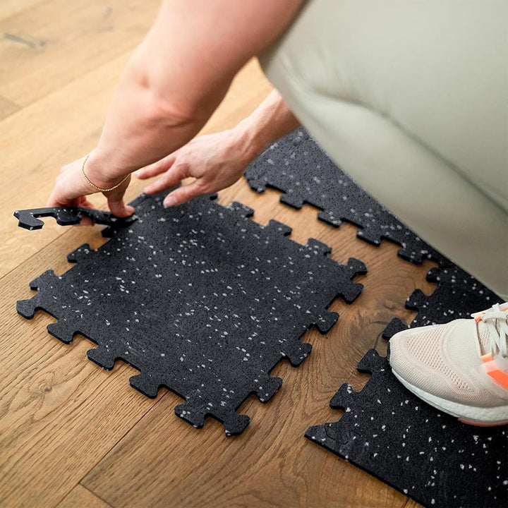 NEOLYMP Bodenschutzmatte Fitness 1 x 8 Matten, extra dicke und robuste Gummimatte Fitnessboden - Puz