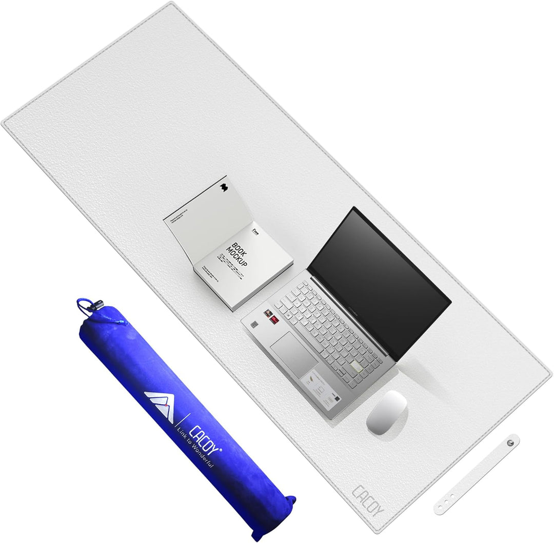 Cacoy Schreibtischunterlage aus Leder, 120x50cm Verlängertes Gaming-Mauspad, wasserdichte Schreibtis