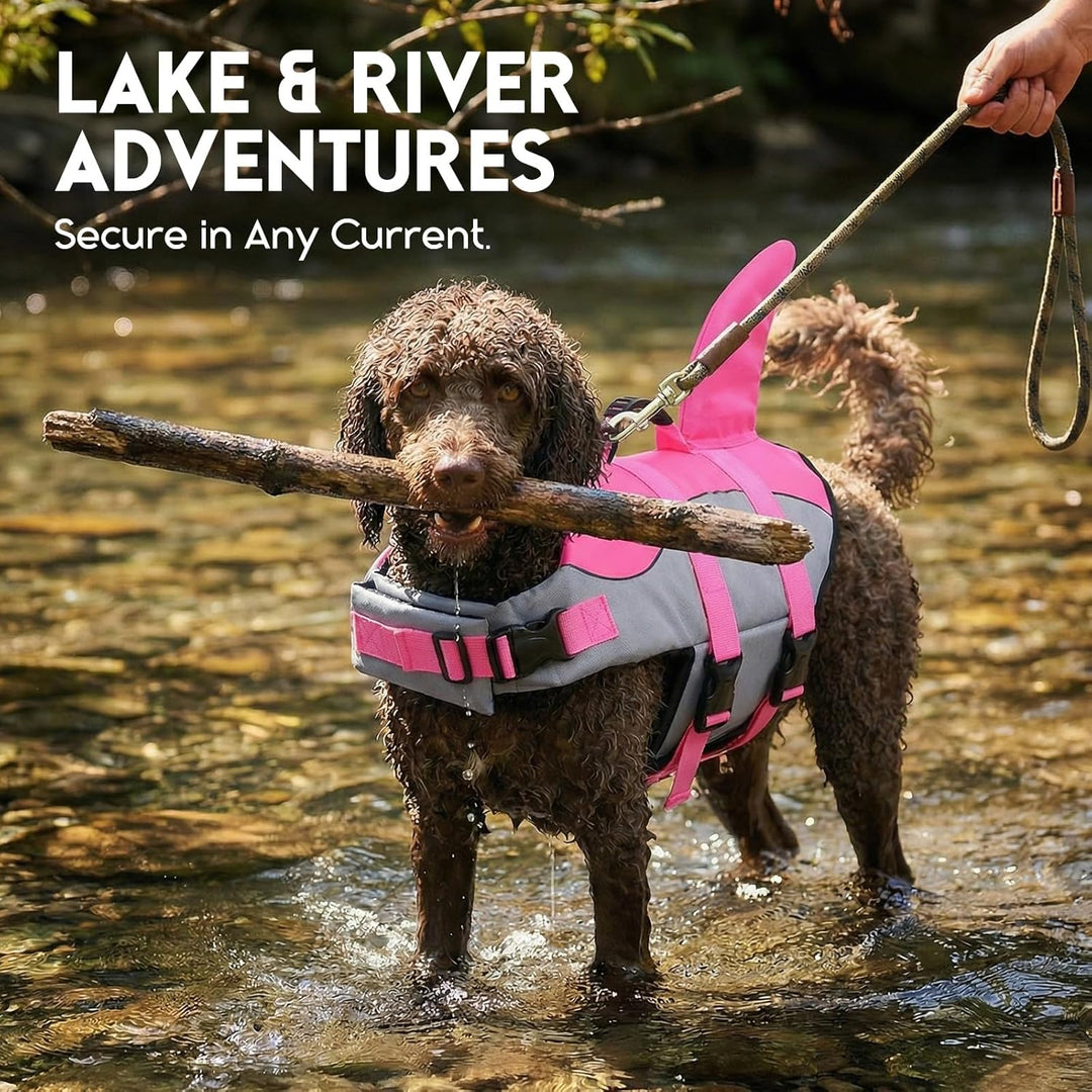 ASENKU Schwimmweste Hund, Hunde Rettungsweste zum Schwimmen, Bootfahren, Hunde Hai Schwimmwesten, Hu